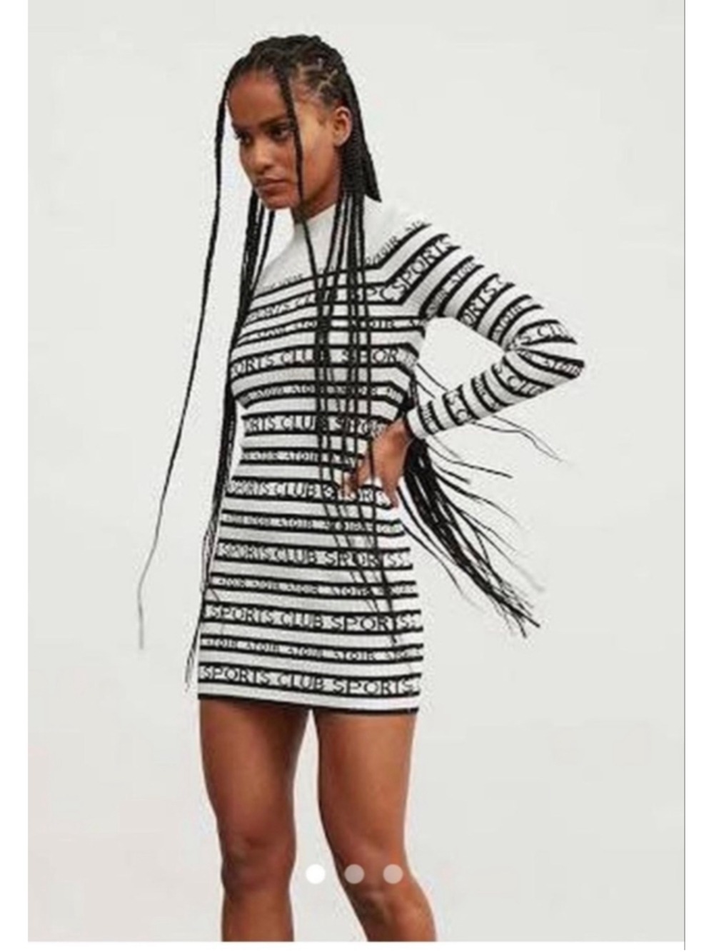 Women's ATOIR White & Black Striped Sports Club Mini Dress XS
